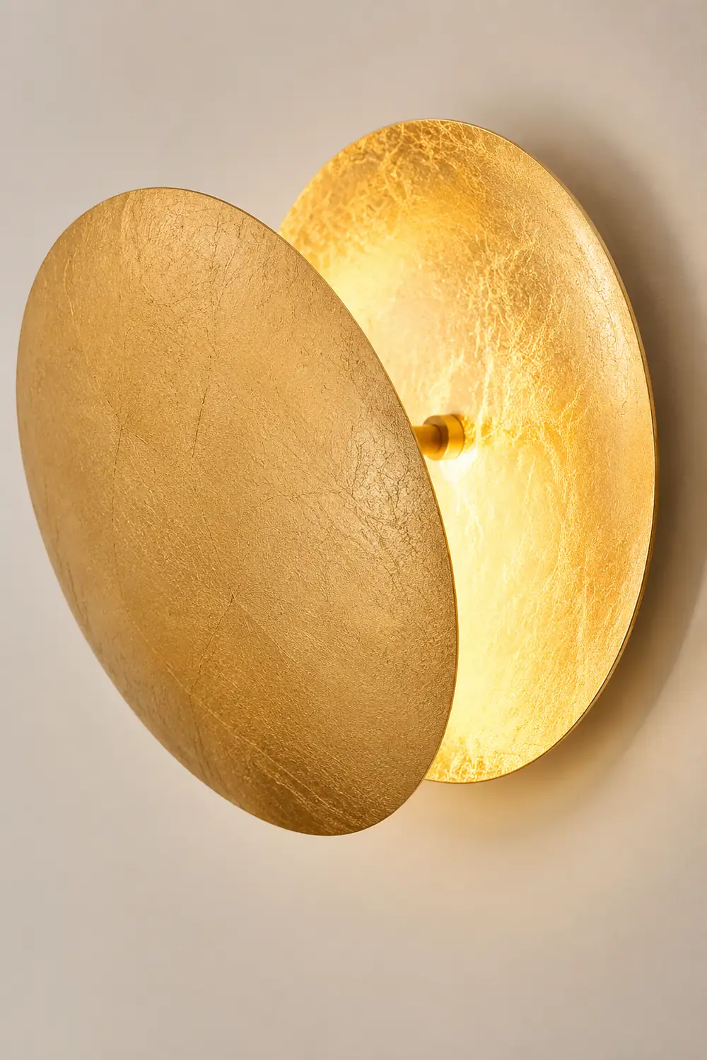 Elif Modern Minimalist Round Moon Eclipse Metal Wall Lamp Red/Bronze/Gold - Lumpaz