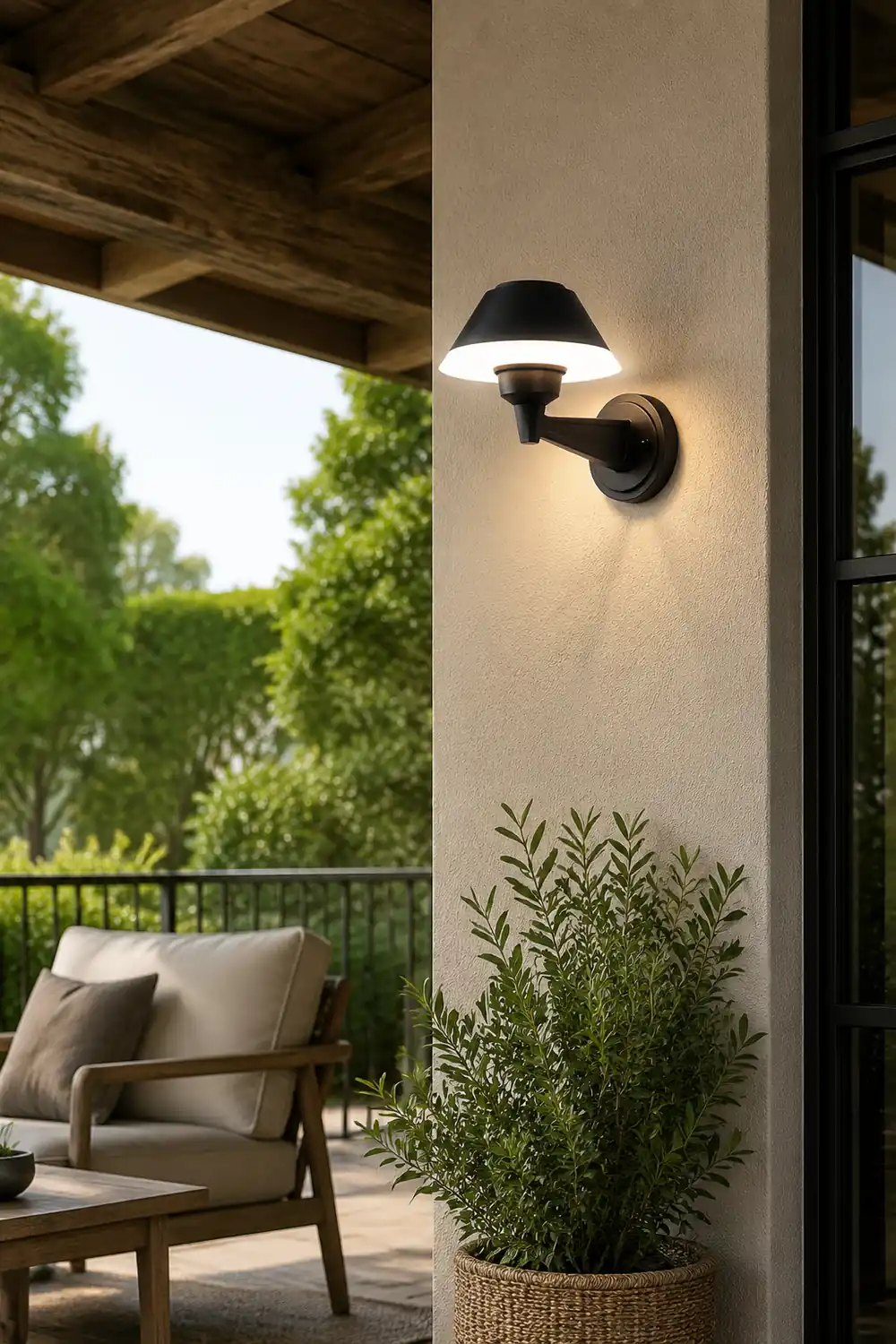 Carins Modern Bowl Metal/Acrylic Outdoor Waterproof Wall Lamp, Black - Lumpaz