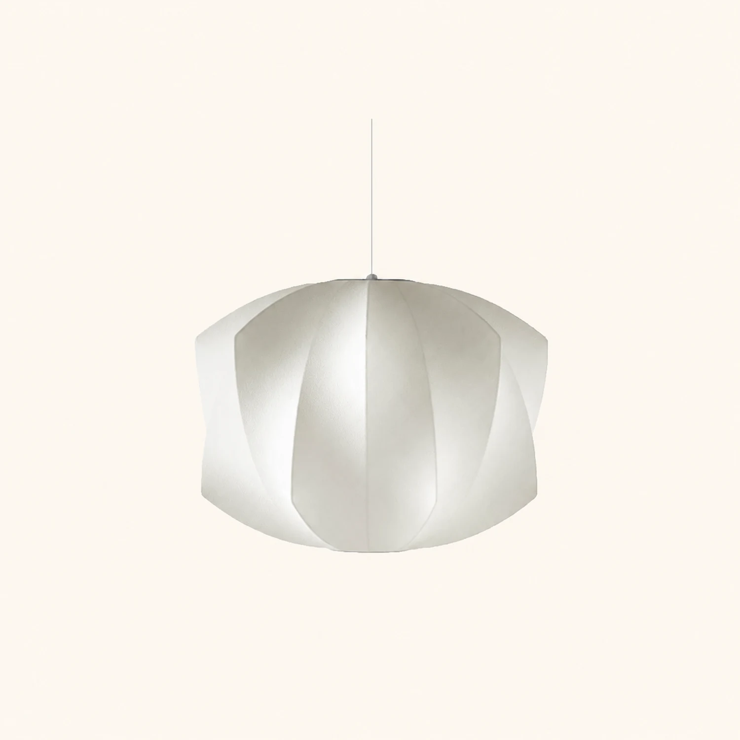 Renée White Single Pendant Light, Artificial Silk Shade, 6 Style - Lumpaz