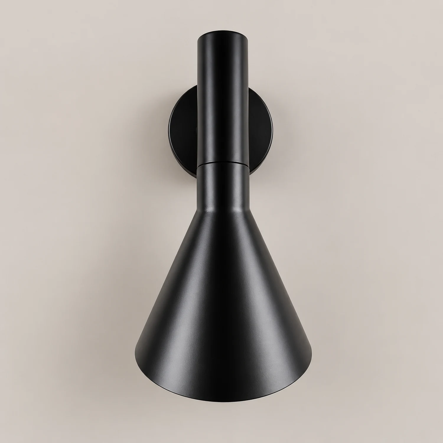 Brady Modern Cone Metal Wall Lamp, Black/White - Lumpaz