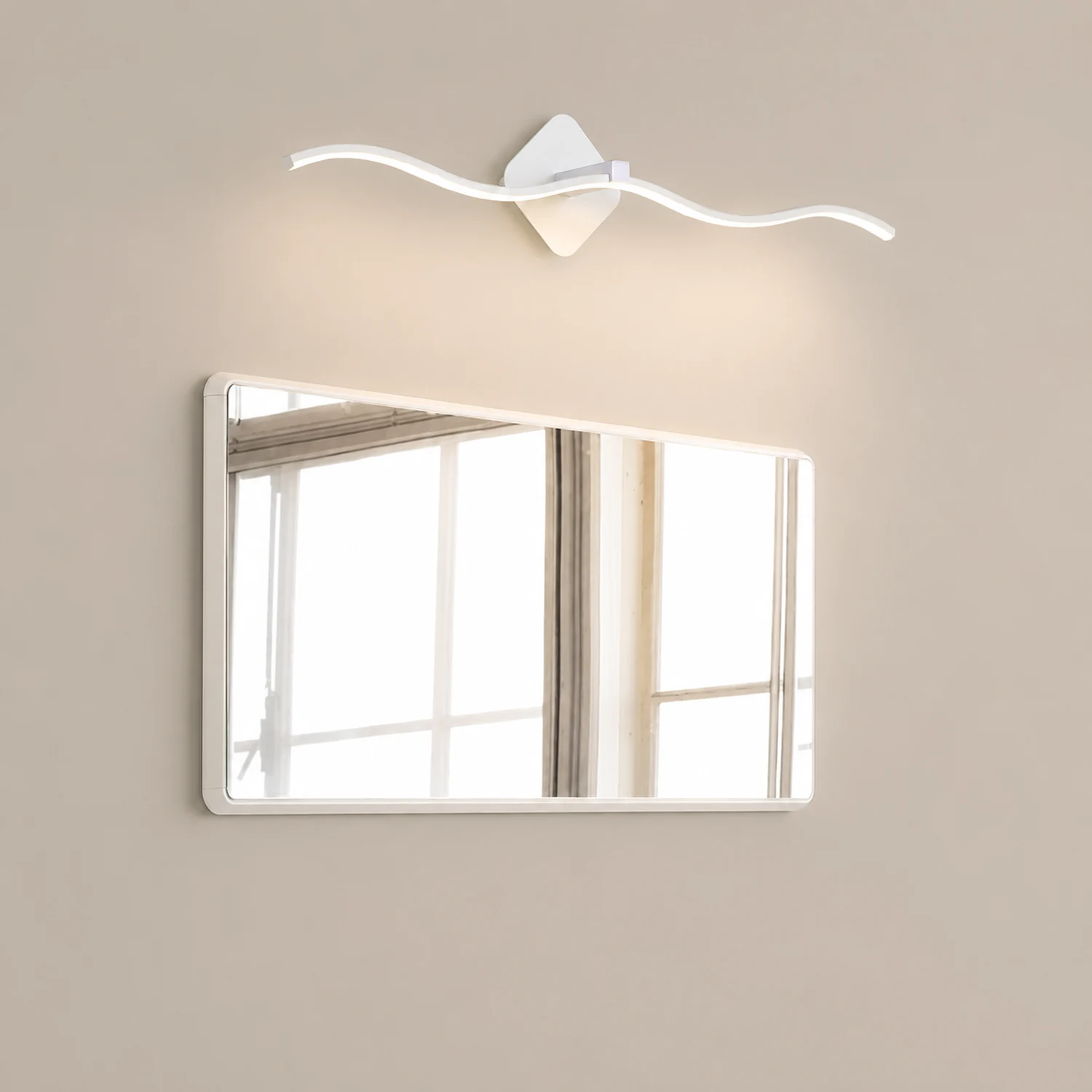 Minimalist Wave Linear Metal Wall Lamp, Black/White - Lumpaz