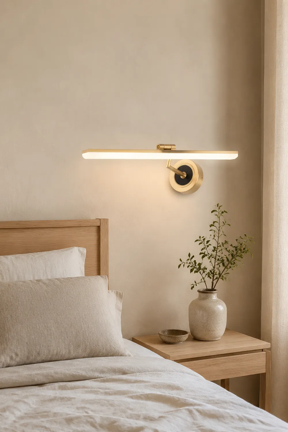 Leigh Vintage Linear Metal/Acrylic Wall Lamp, Black/Gold - Lumpaz