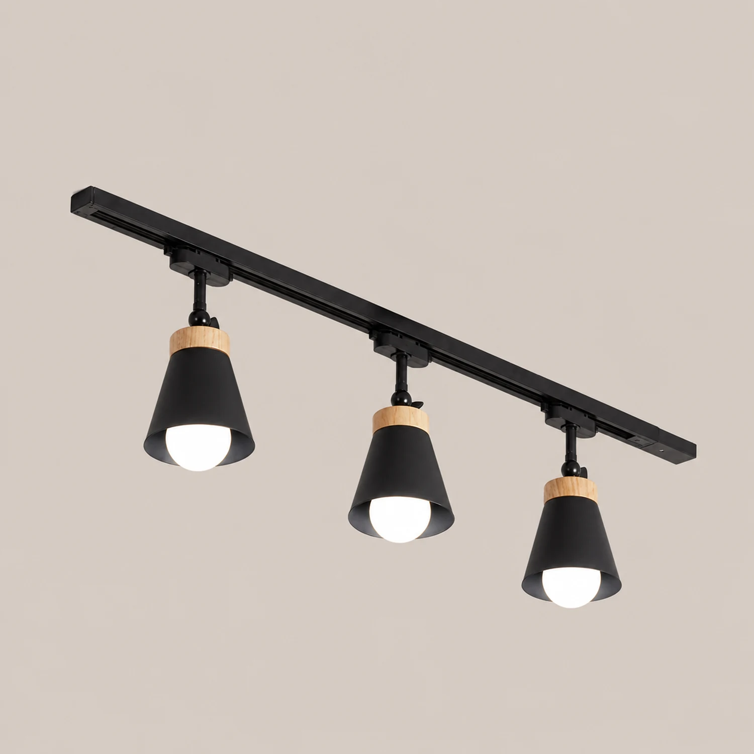 Haney Nordic Modern Cone Metal LED Ceiling Light Spotlight, Black/White - Lumpaz