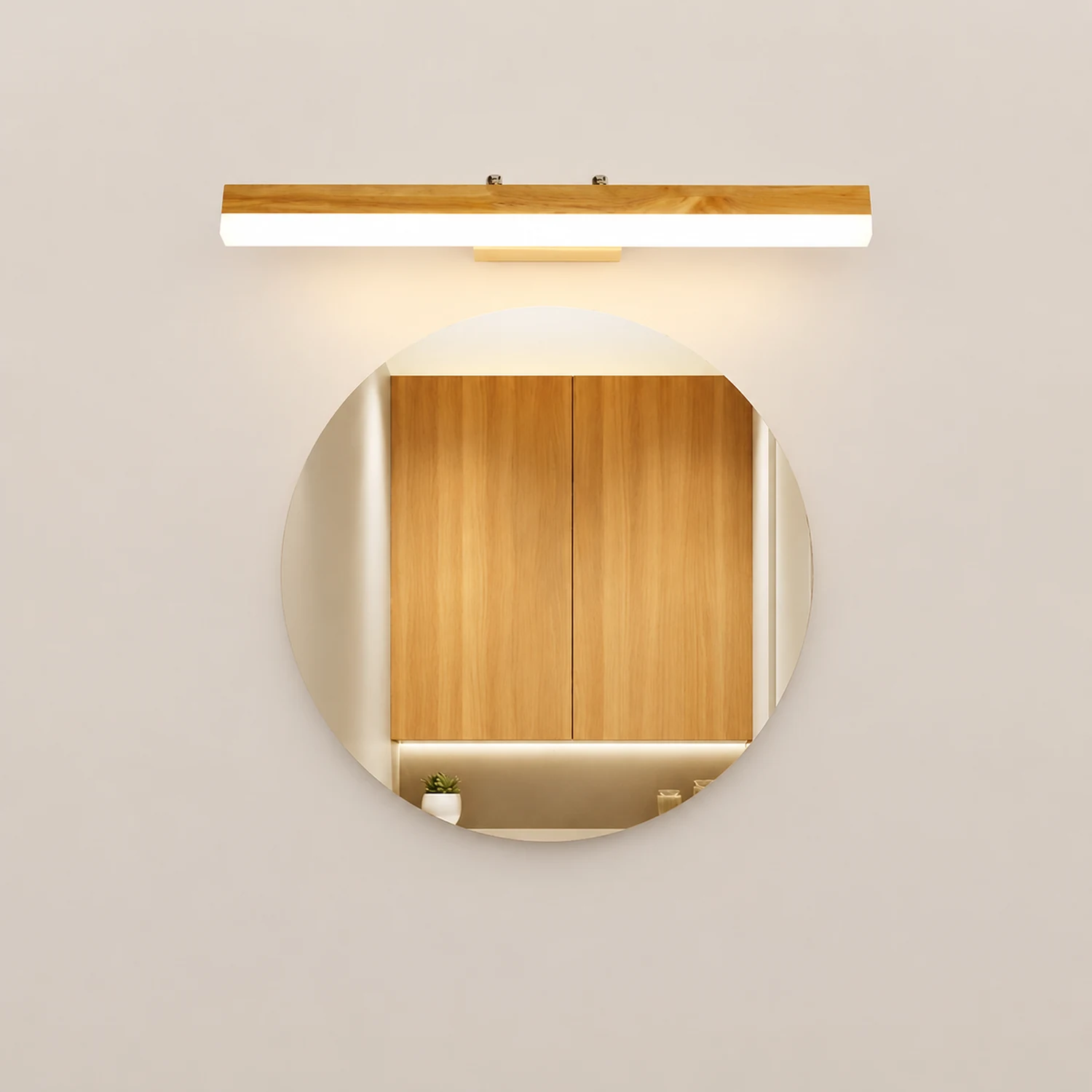 Ozawa Classic Metal/Wood Wall Lamp, Mirror Vanity, Bathroom - Lumpaz