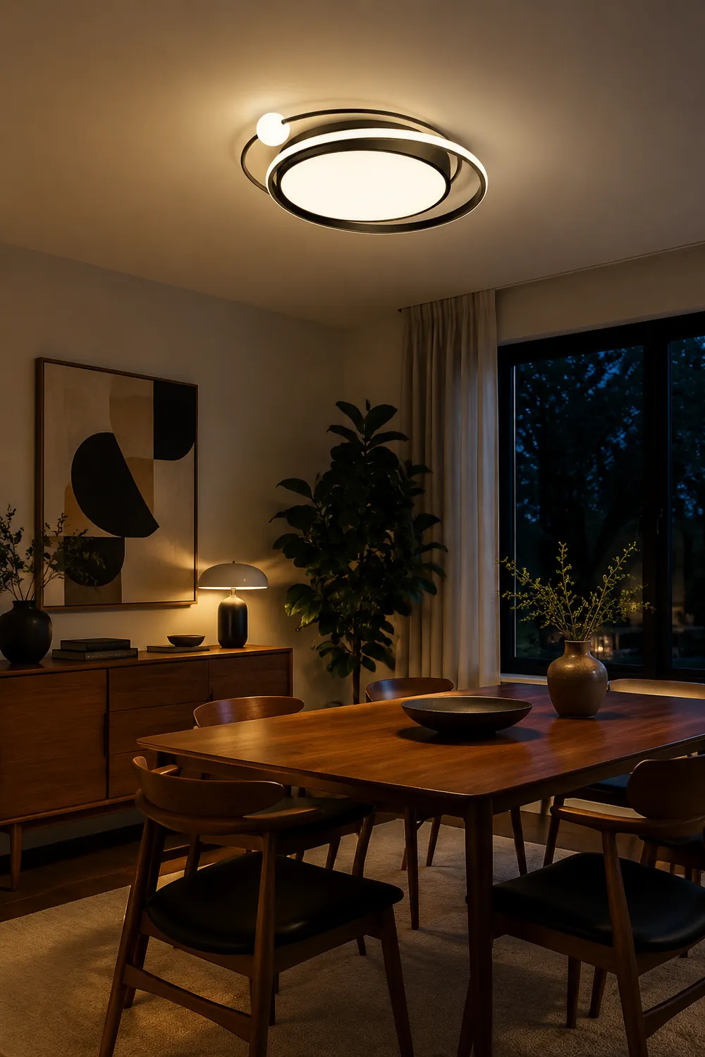Lacey Modern Multi Orbit Flush Mount Ceiling Light, Black/Gold - Lumpaz