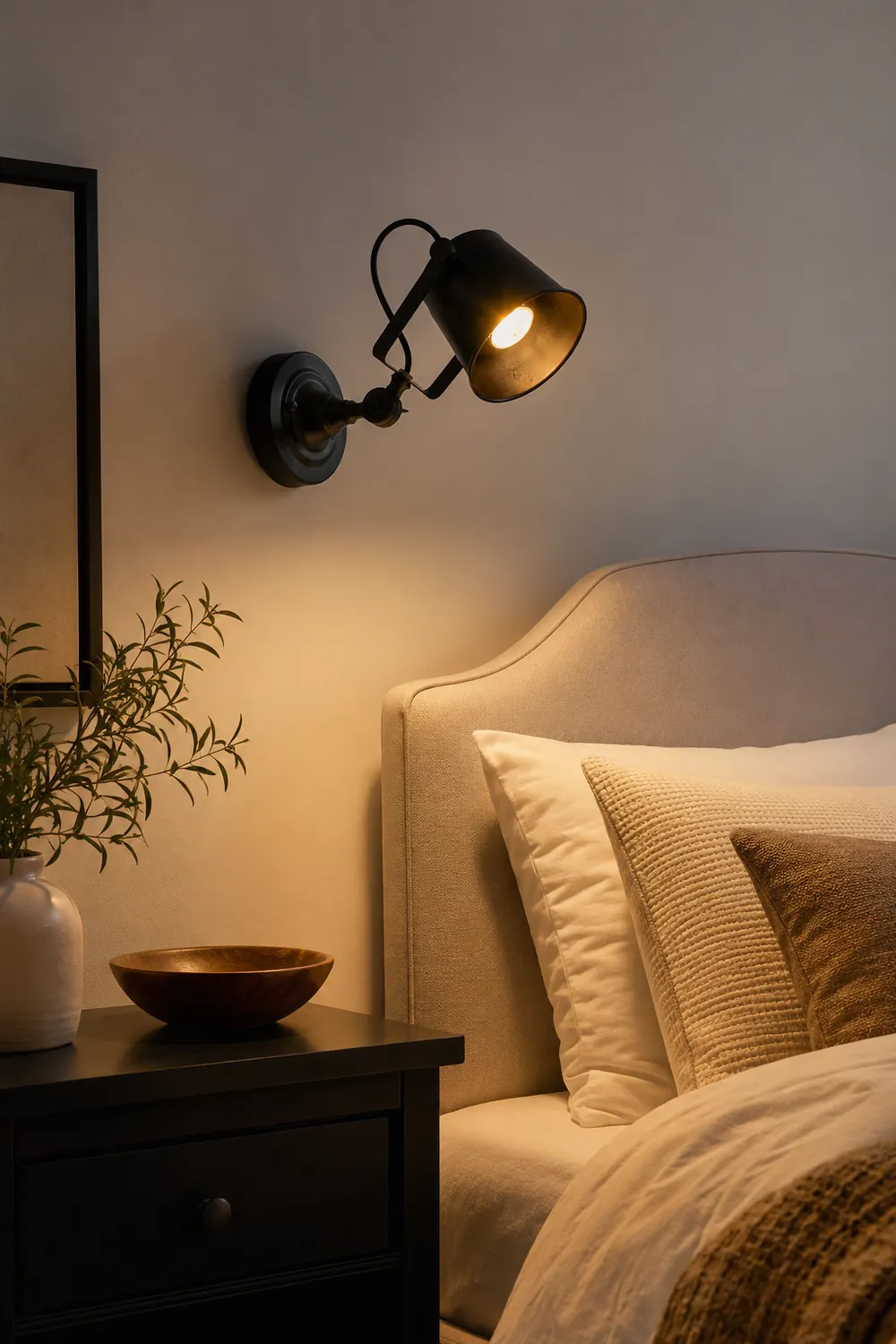 Brady Modern Bucket Metal Adjustable Wall Lamp, Black/Rust - Lumpaz