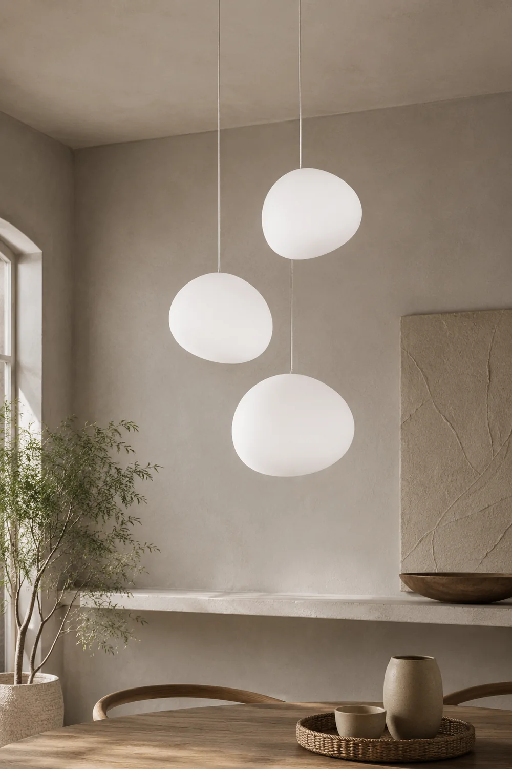 Hailie Egg-shaped Glass Pendant Light, Globe, Modern - Lumpaz