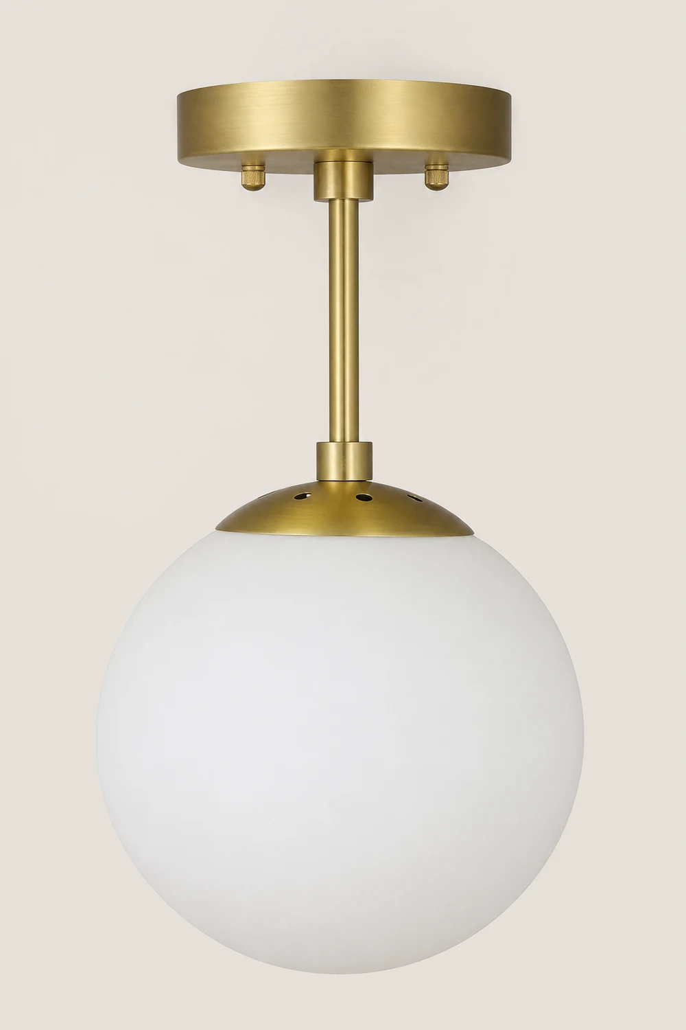 Valentina Simple Spherical LED Semi-Flush Mount Ceiling Light, Gold & Black - Lumpaz