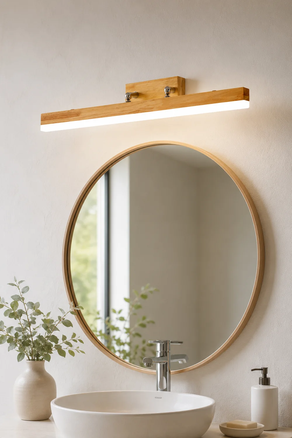 Ozawa Classic Metal/Wood Wall Lamp, Mirror Vanity, Bathroom - Lumpaz