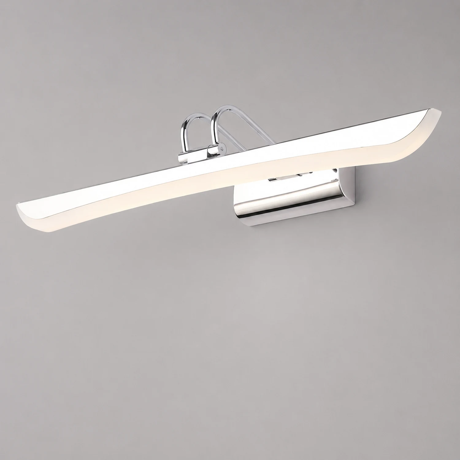Leigh Modern Linear Metal Mirror Front Vanity Wall Lamp, White - Lumpaz