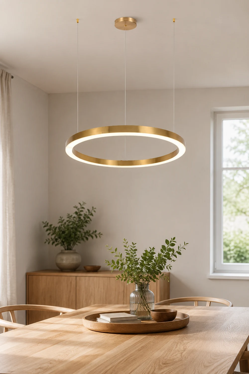 Arisha Modern Ring Metal Pendant Light, Gold - Lumpaz