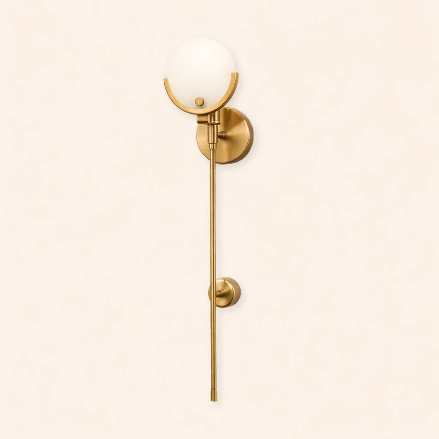 Valentina Modern Ball Metal/Dolomite LED Wall Lamp, Gold - Lumpaz