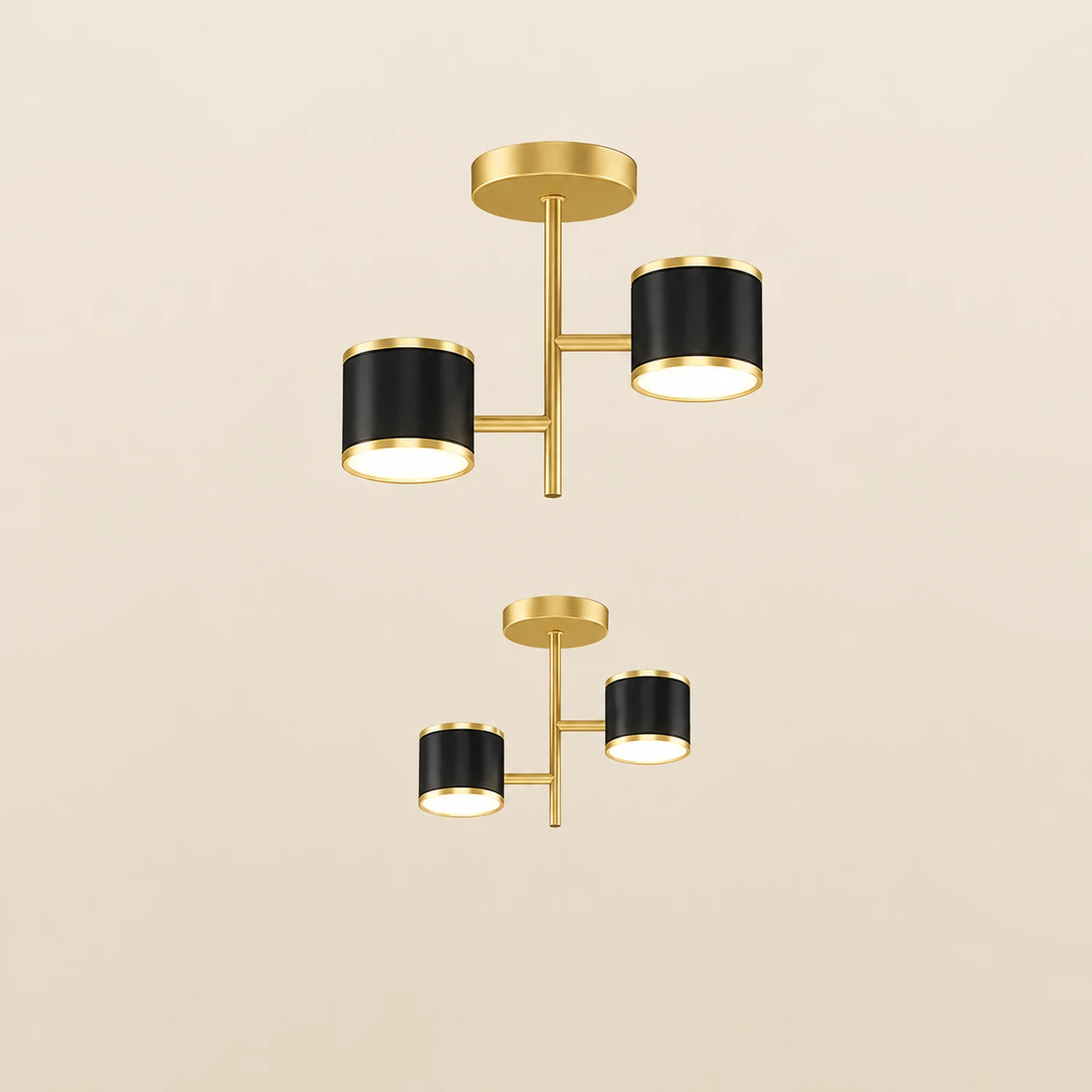 Madina Modern Ceiling Light Starry LED Flush Mount Black/Gold Corridor - Lumpaz
