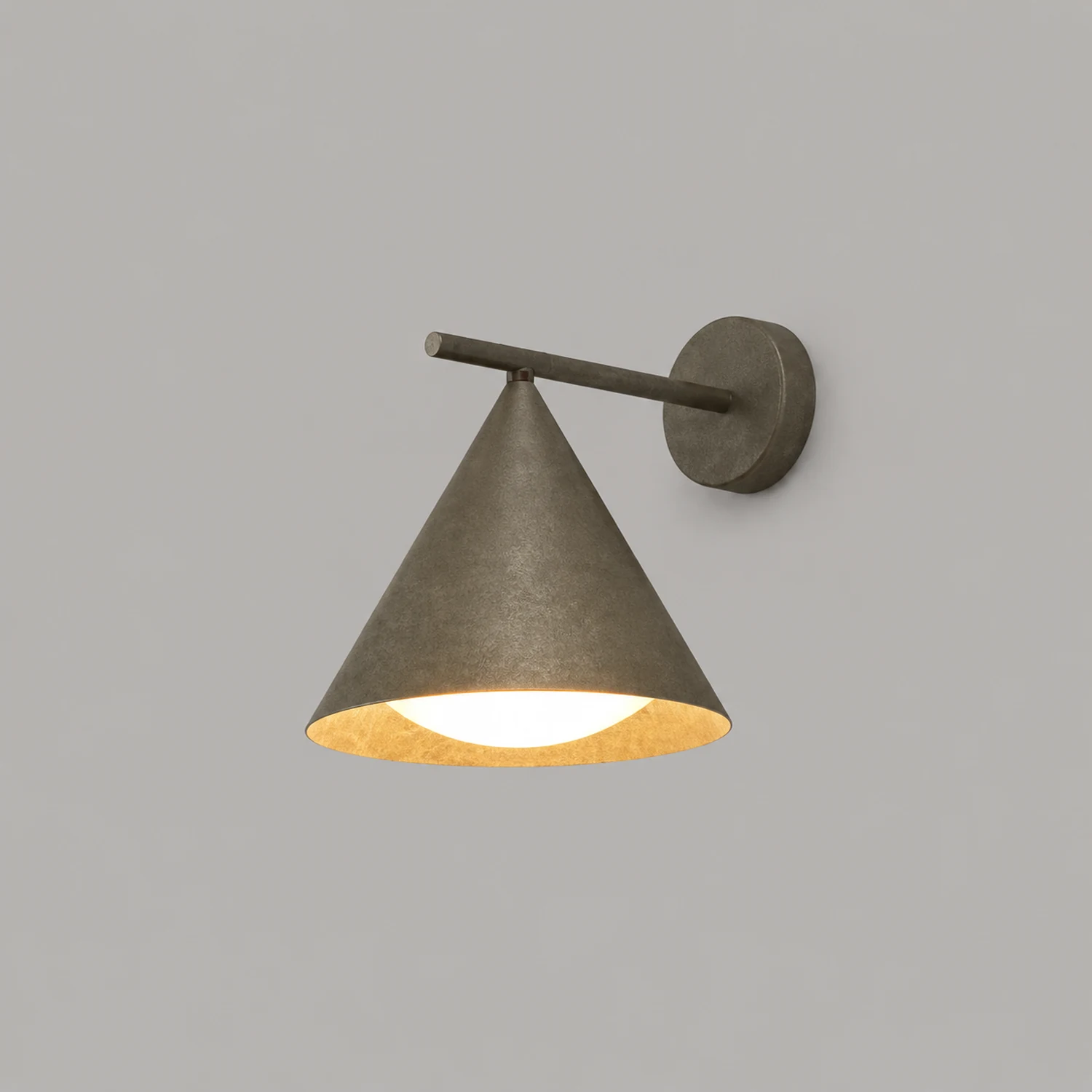 Carins Modern Minimalist Cone Metal Outdoor Waterproof Wall Lamp，Black/Gold - Lumpaz