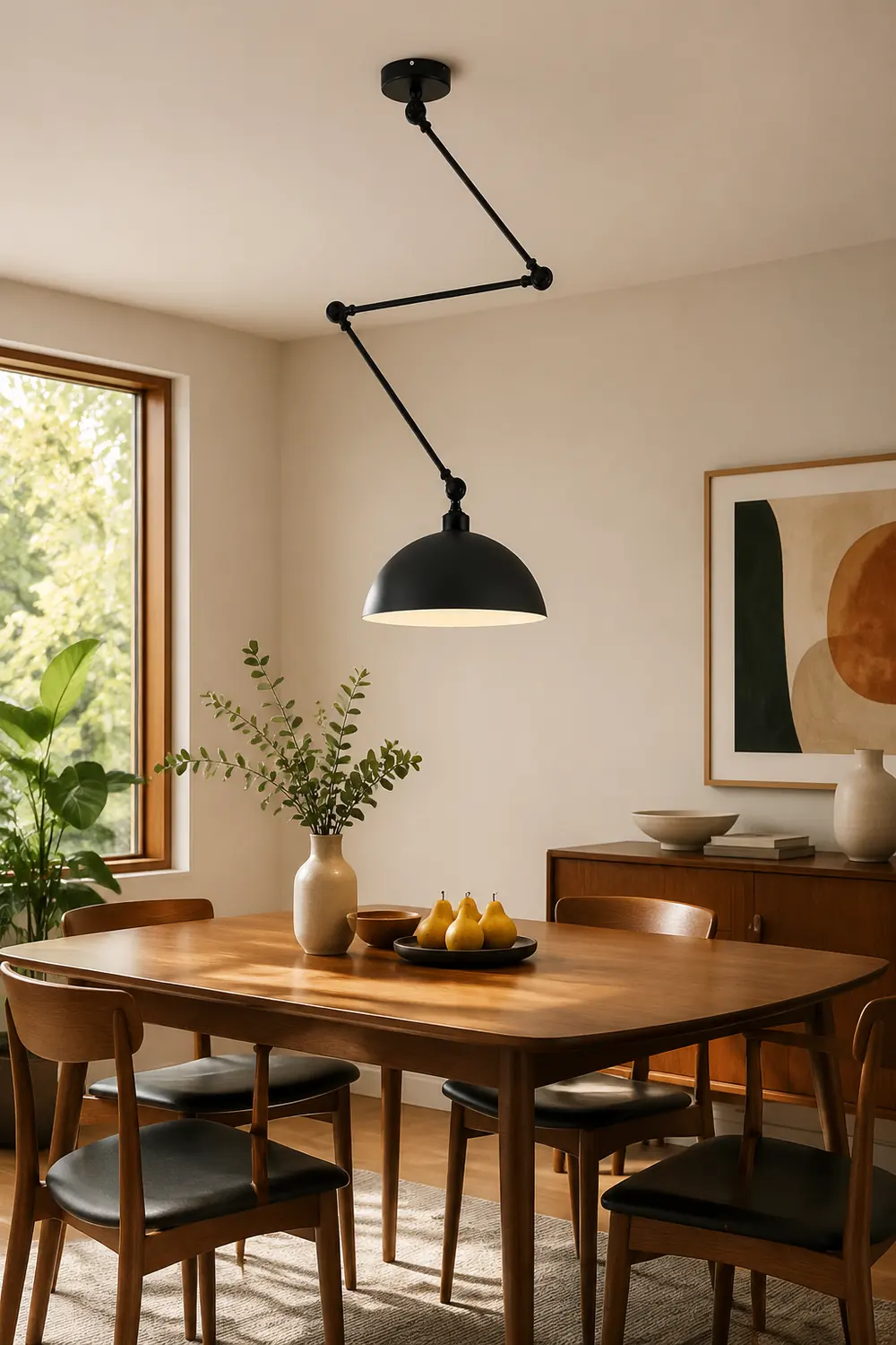 Minori Extendable Domed Pendant Light, Black/White/Red/Gold - Lumpaz