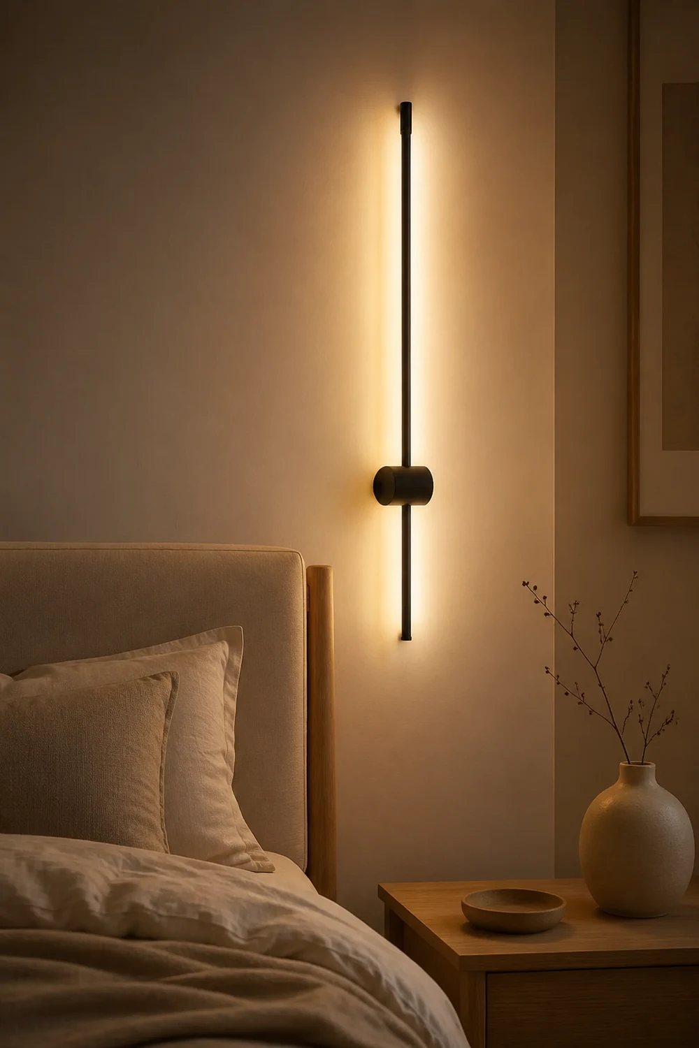 Edge Modern Minimalist LED Wall Reading Lamp, Black - Lumpaz