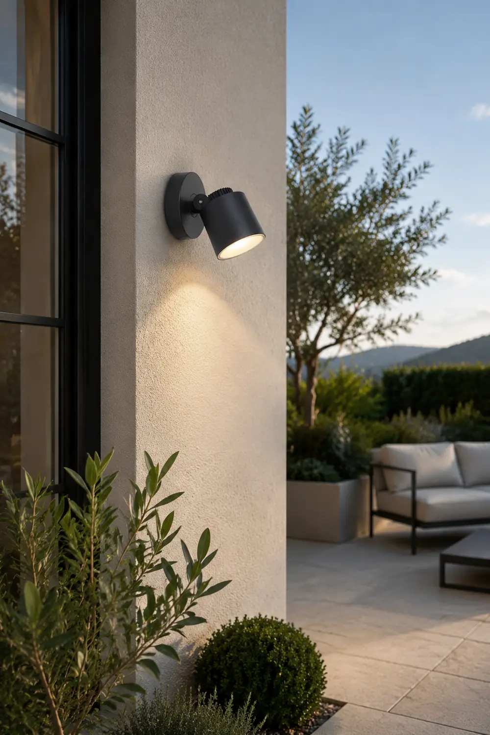 Orr Modern Camera Shape Metal/Acrylic Outdoor Waterproof Wall Lamp Spotlight, Black - Lumpaz