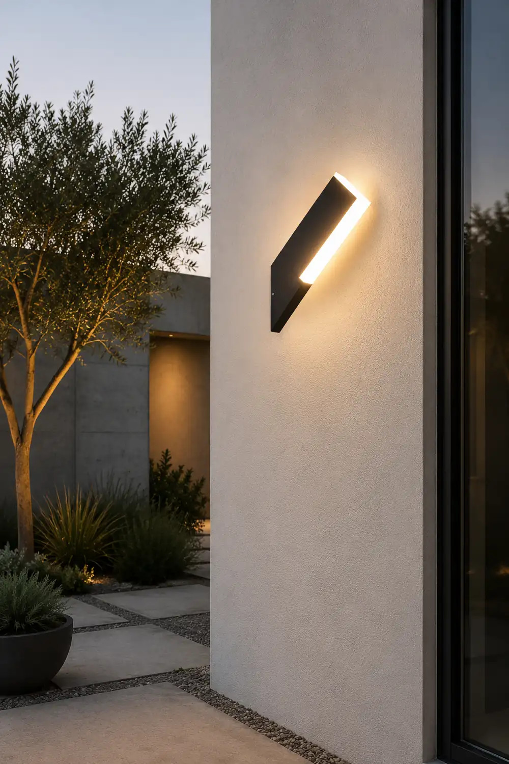 Orr Modern Geometric Acrylic Outdoor Wall Lamp, Black - Lumpaz