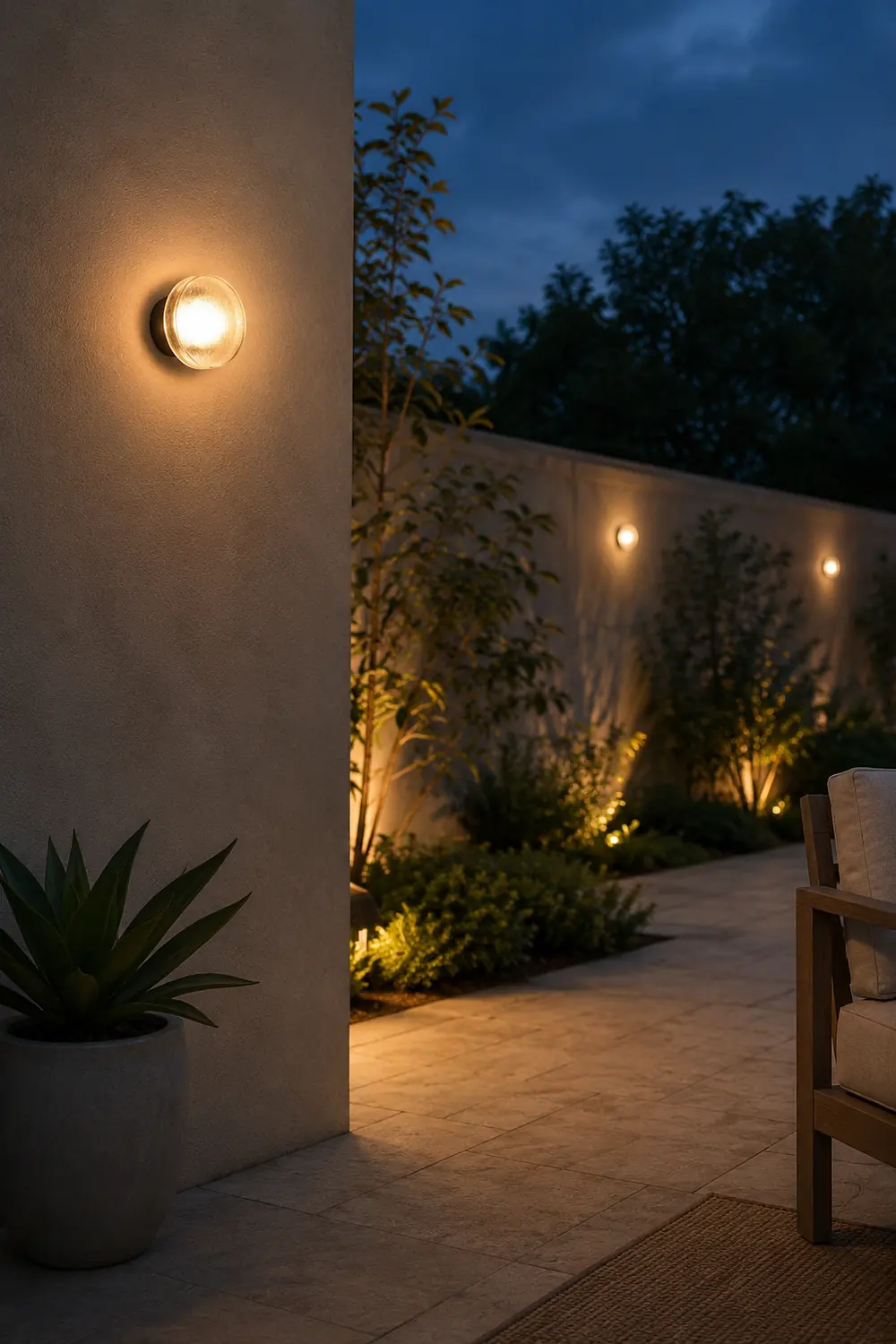 Valentina Modern Mini Bubble Metal/Glass Outdoor Wall Lamp, Transparent - Lumpaz