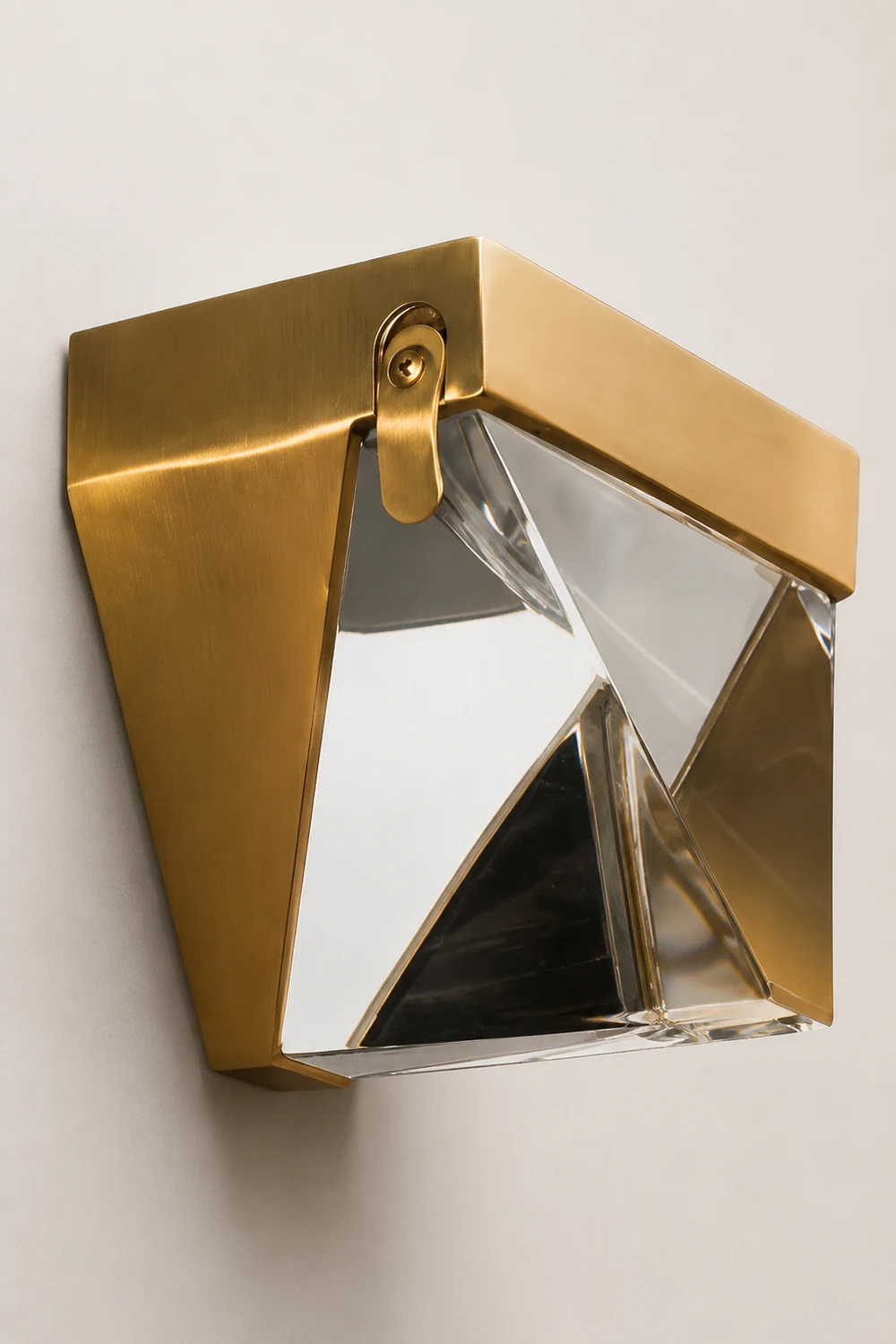 Orr Waterproof Diamond Shape Metal/Crystal Outdoor Wall Lamp, Gold/Black - Lumpaz