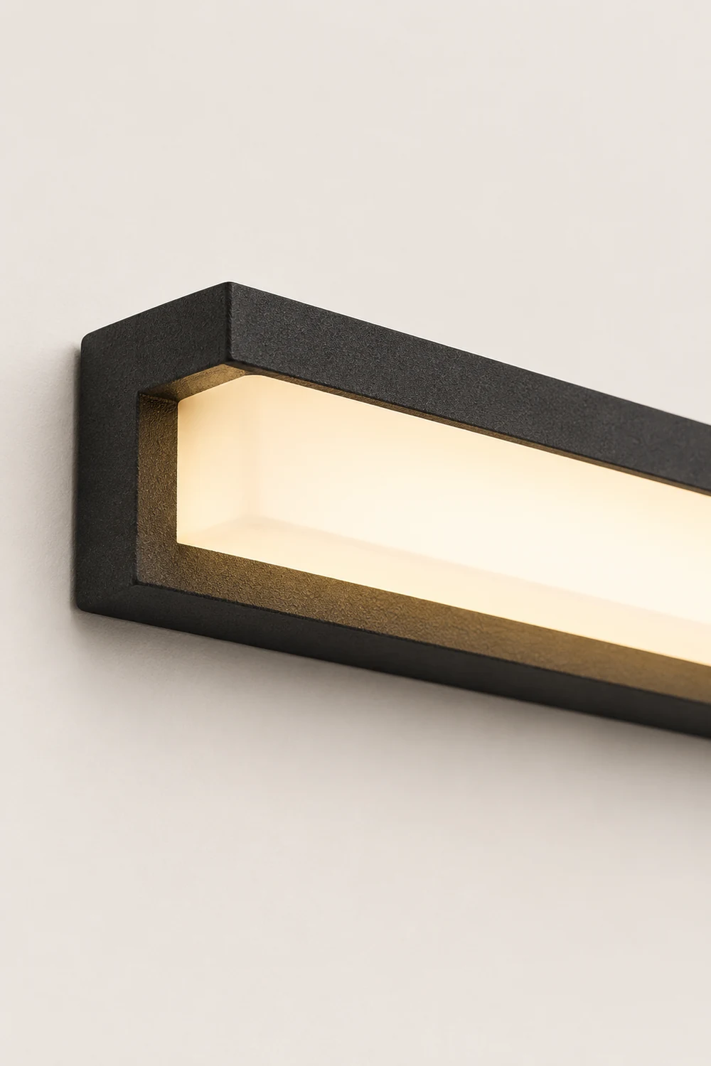 Orr Modern Rectangular Metal/Acrylic Outdoor Solar Wall Lamp, Black - Lumpaz