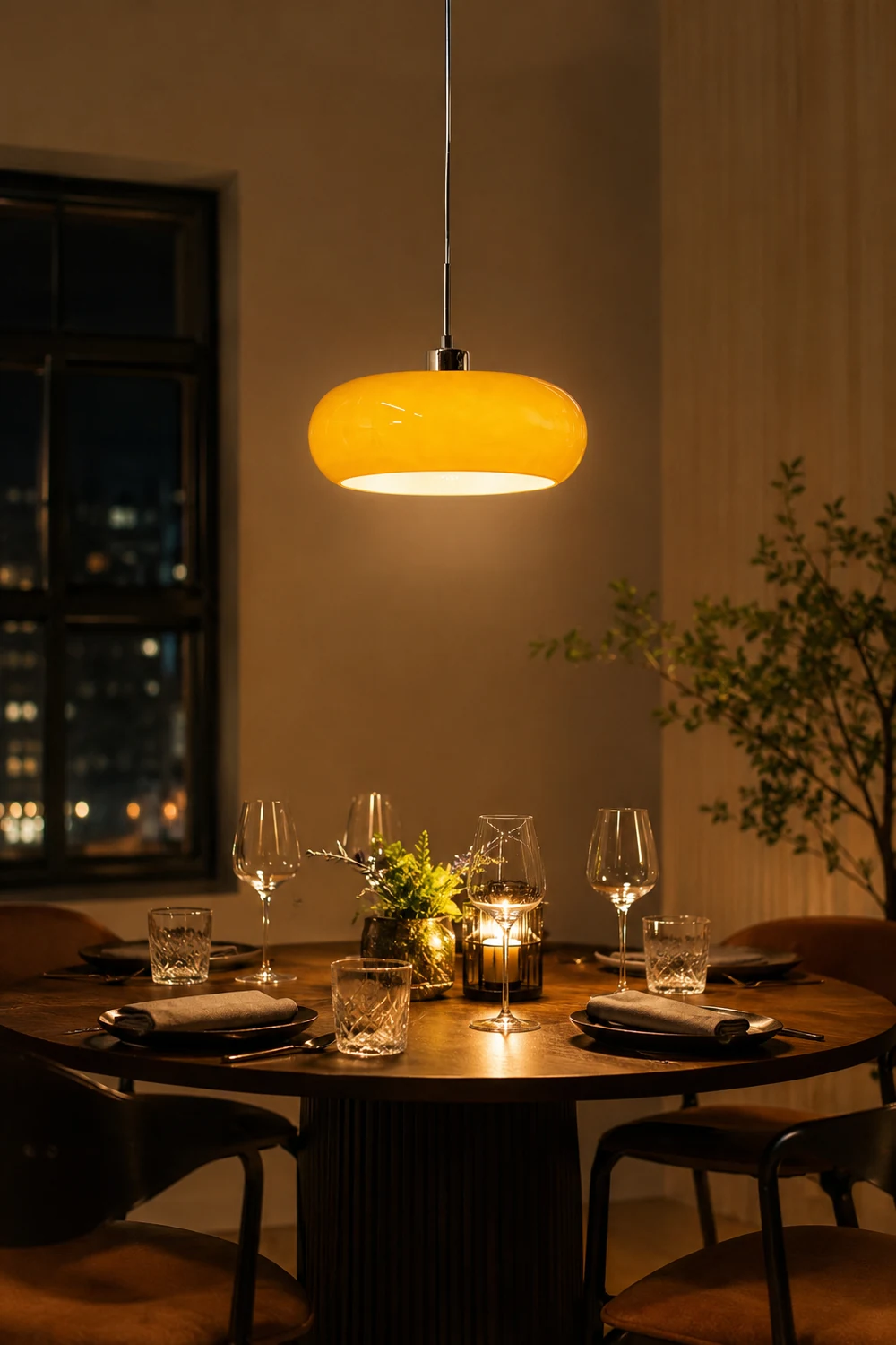 Hailie Bread Shape Glass Pendant Light Retro Orange/White - Lumpaz