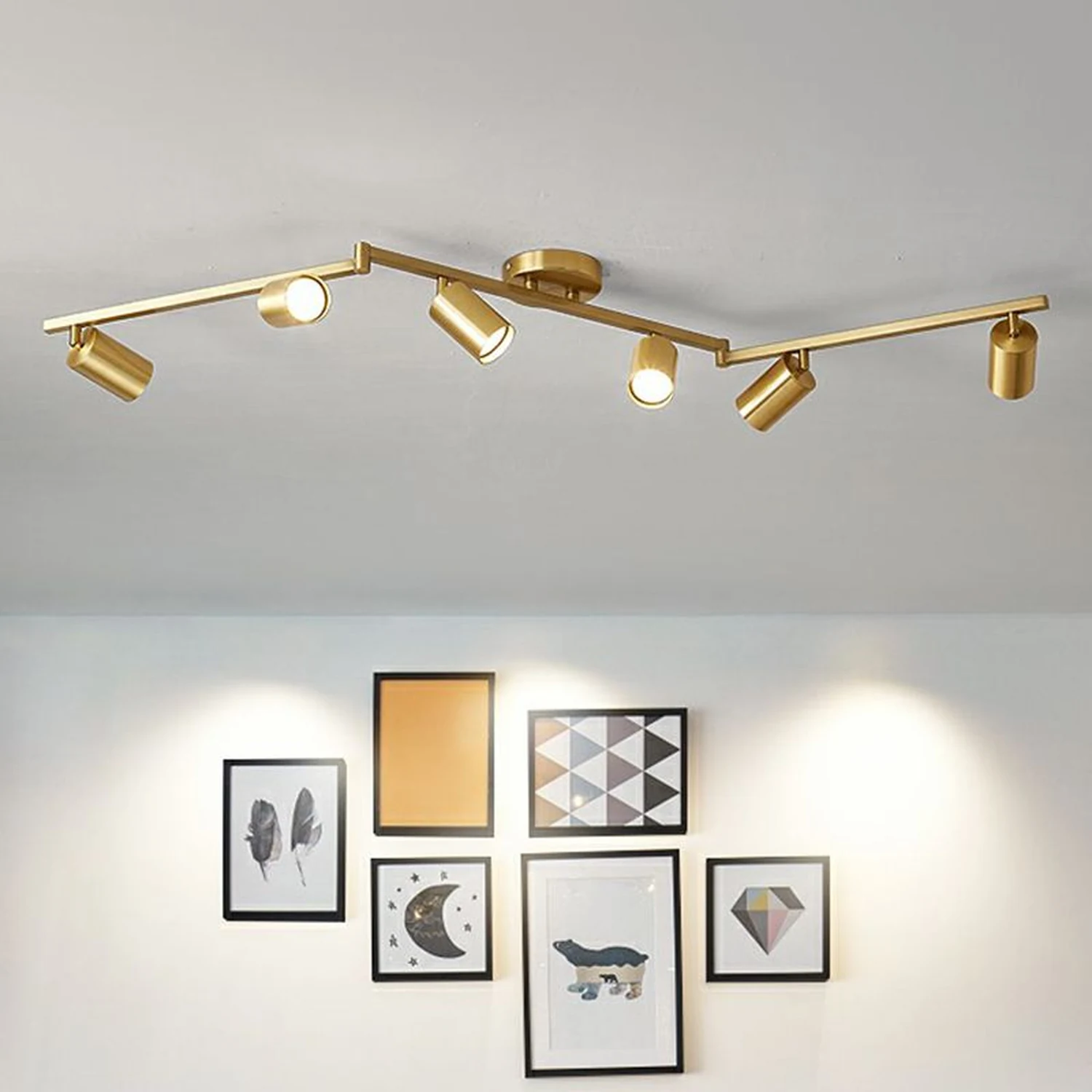 Haney Black Modern Ceiling Light Spotlight Cast, 3 Color, 3/4/5/6 Head - Lumpaz