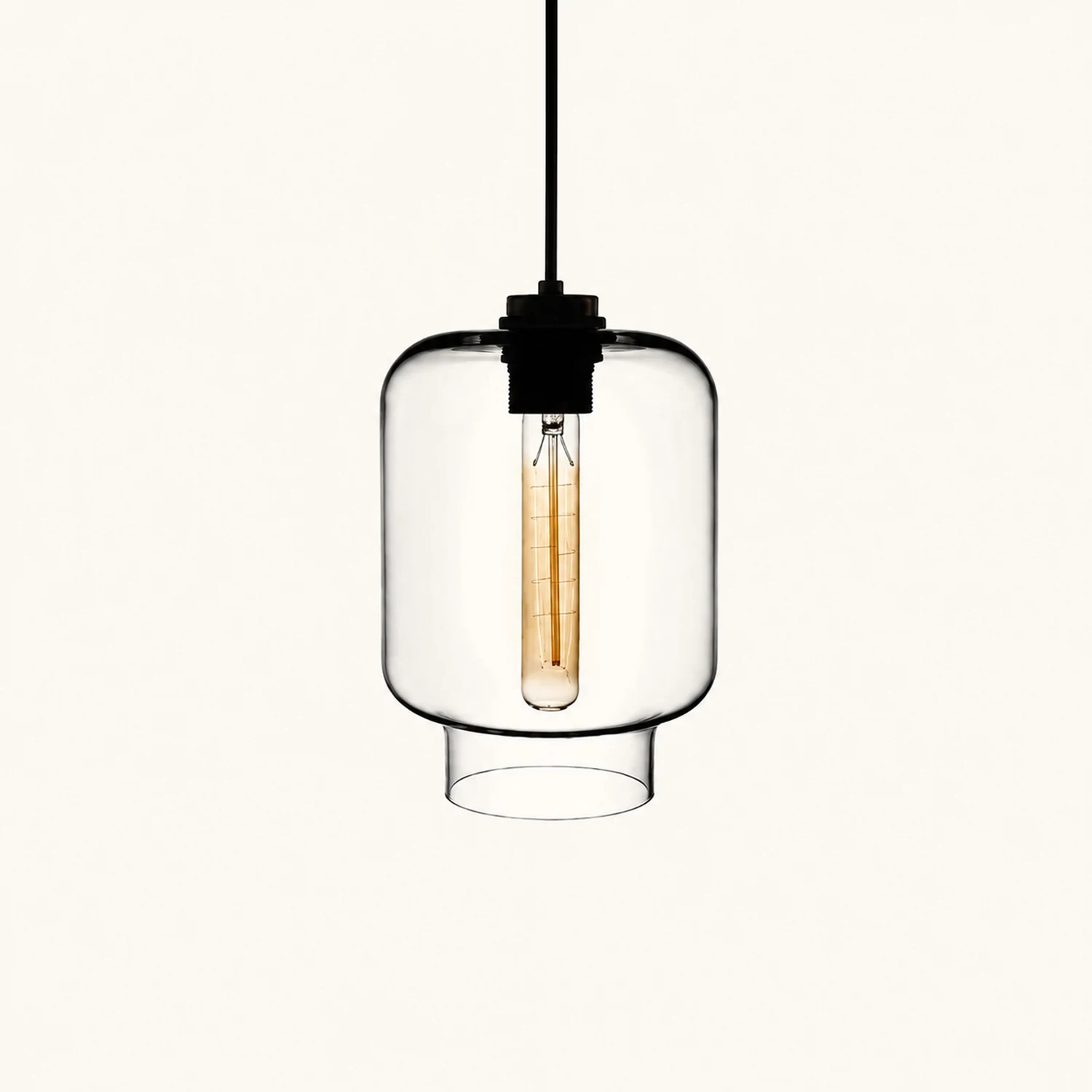 Zaid Modern Art Deco LED Cylindrical Metal/Glass Pendant Light - Lumpaz