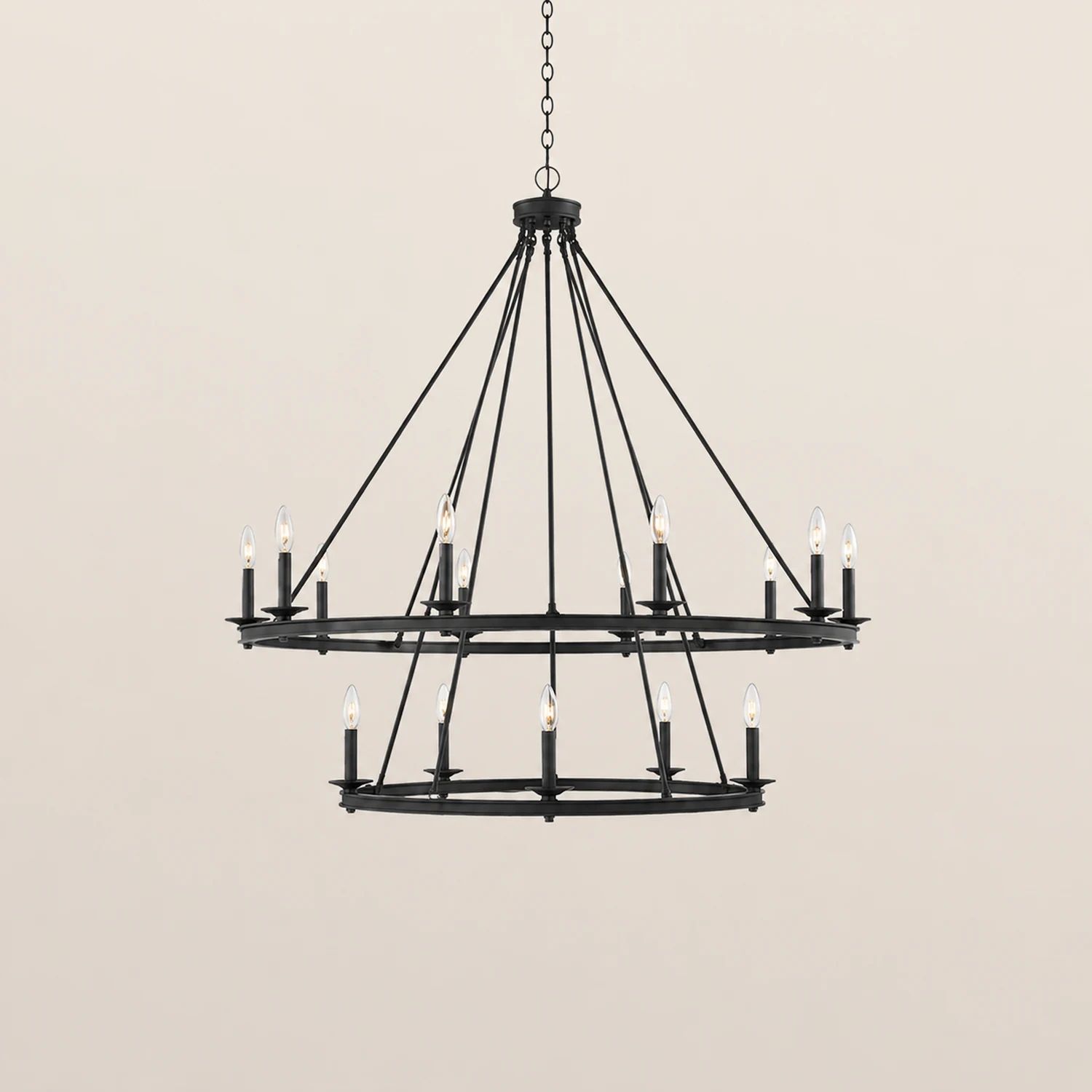 Silva Modern Candles Chandelier Black Metal Living Room/Bedroom - Lumpaz