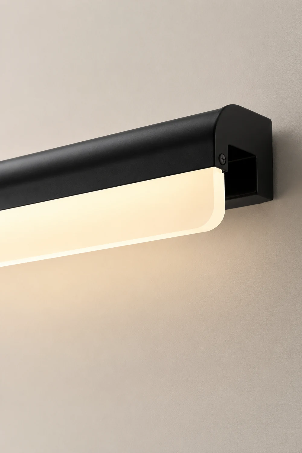 Edge Minimalist Mirror Front Vanity Wall Lamp, Black/White - Lumpaz