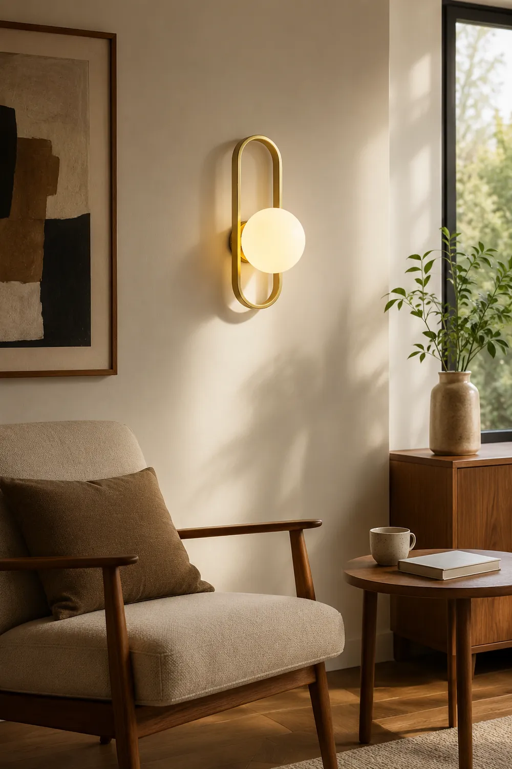 Valentina Modern Globe Bedside Wall Lamp Mount for Bedroom & Reading Room, Gold/Black - Lumpaz