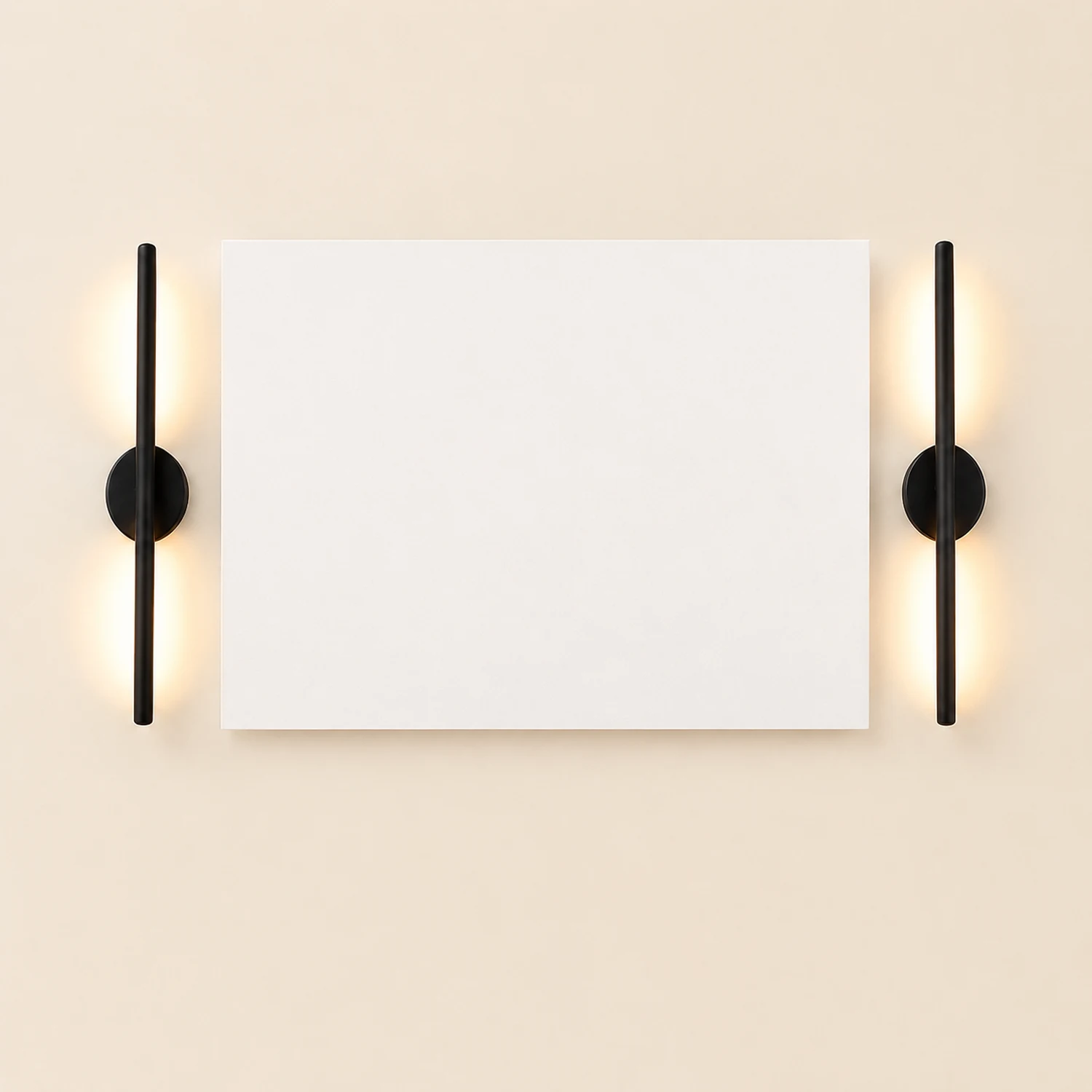 Edge Minimalist Linear Metal Wall Lamp, Black, Bathroom, Front Mirror - Lumpaz