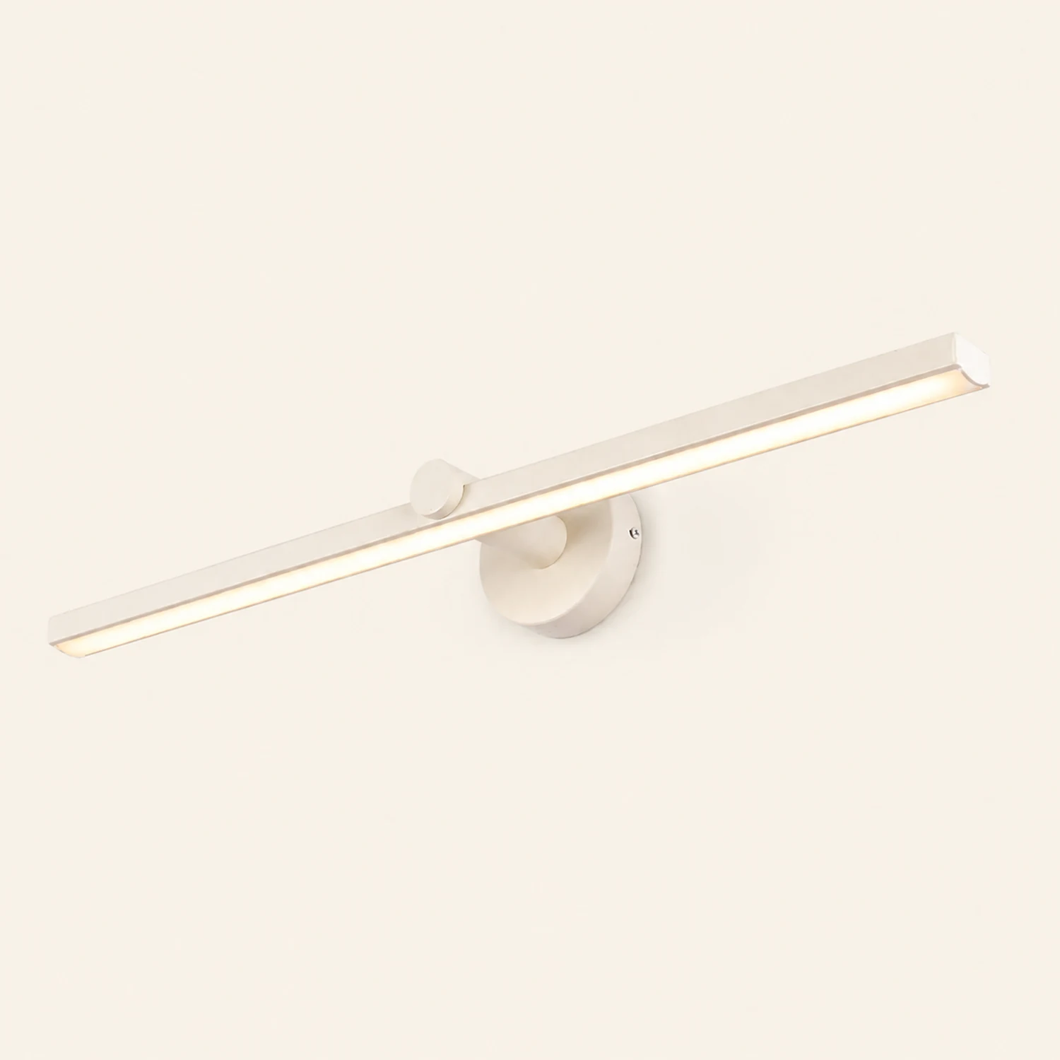 Leigh Minimalist Linear Acrylic Mirror Front Wall Lamp, White - Lumpaz