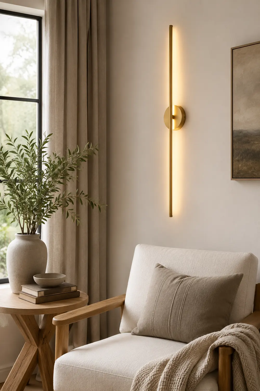 Edge Modern Linear Metal&Silica Gel Wall Mount Lamps, Gold - Lumpaz