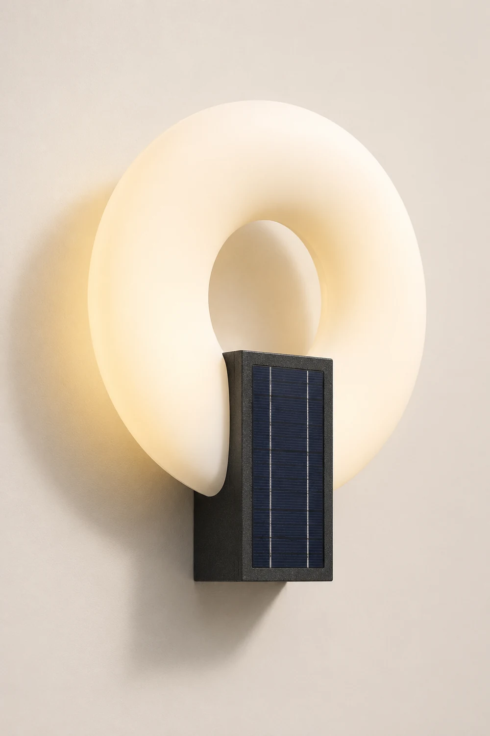 Isaac Modern Metal/Acrylic Solar Waterproof Outdoor Wall Lamp, Black/White - Lumpaz