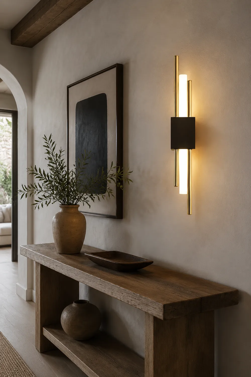 Alana Modern Bar Metal/Acrylic LED Wall Lamp Black/Gold Bedroom - Lumpaz