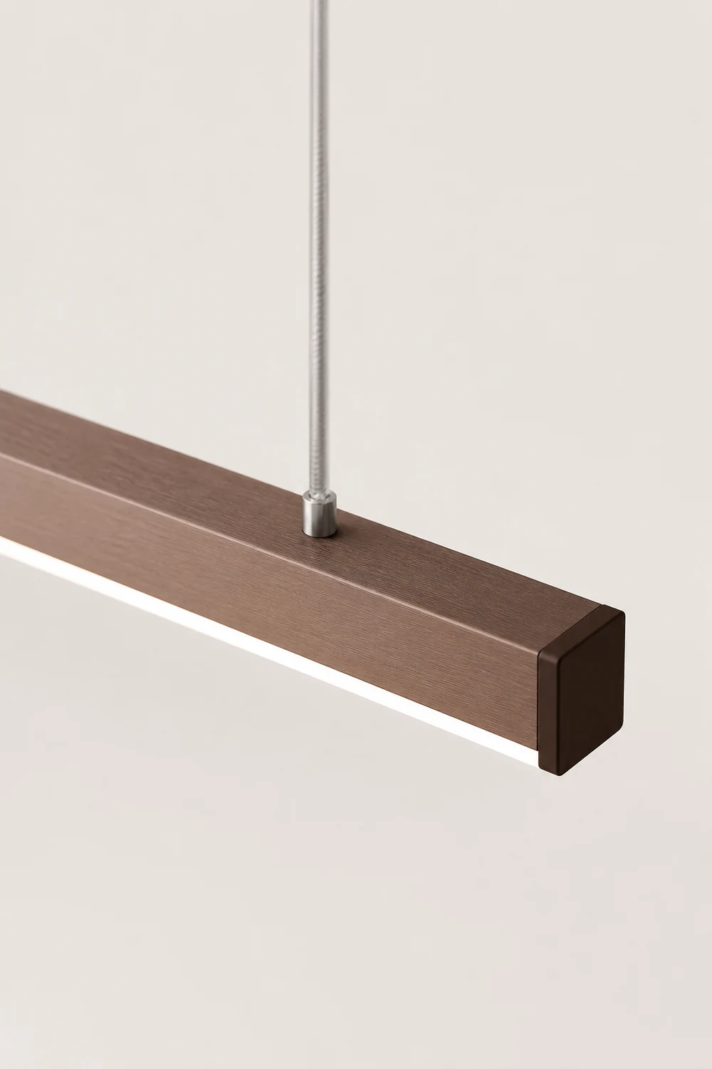 Edge Modern Minimalist Double-Linear Metal Pendant Light, Brown - Lumpaz
