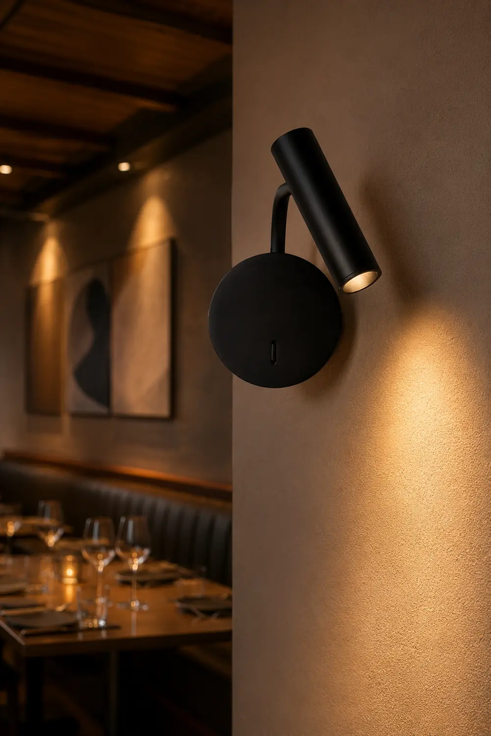 Orr Wall Lamps Swing Arm Modern, LED Spotlight, Black/White/Gold, Corridor - Lumpaz