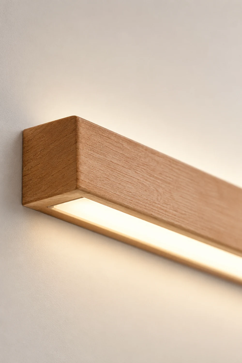 Ozawa Linear Mirror Wooden Front Vanity Wall Lamp Bedroom Bathroom - Lumpaz