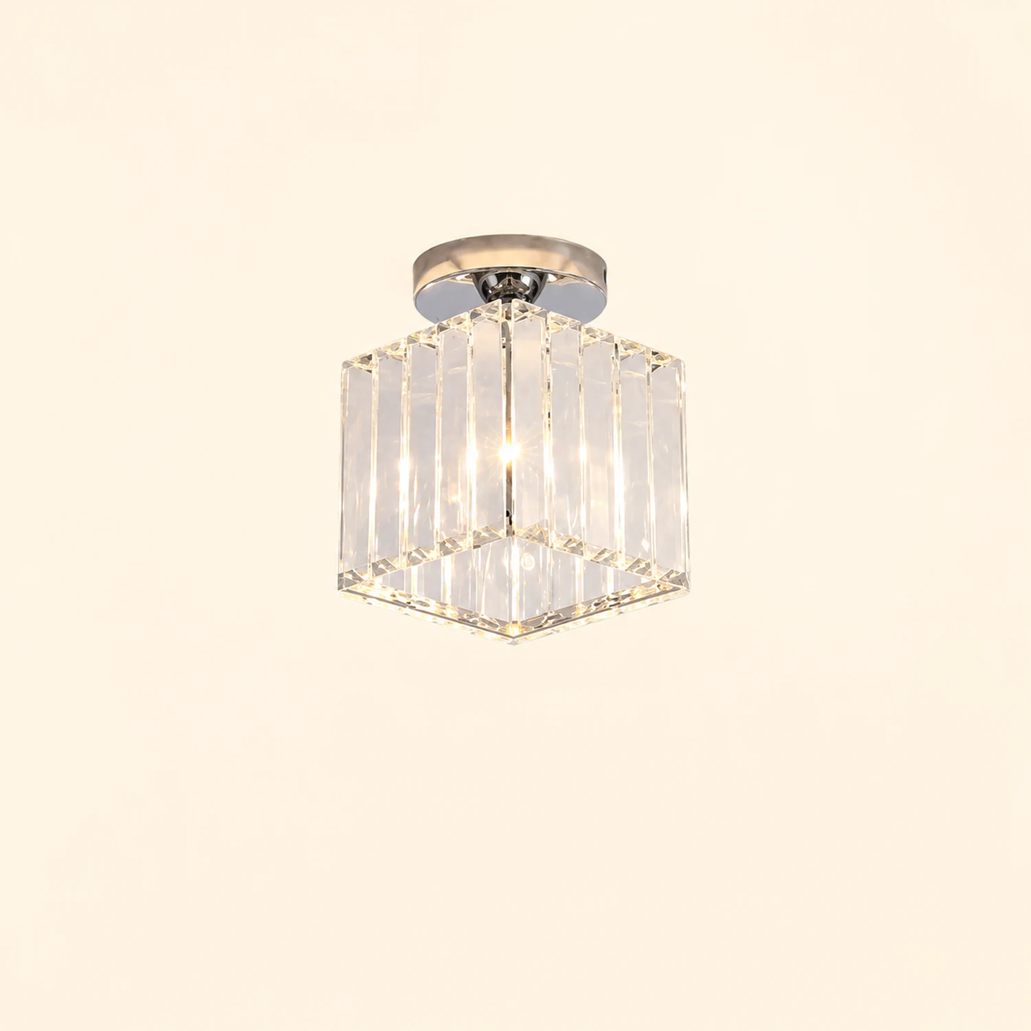 Herbert Modern Metal/Crystal Flush Mount Ceiling Light, 3 Colors - Lumpaz