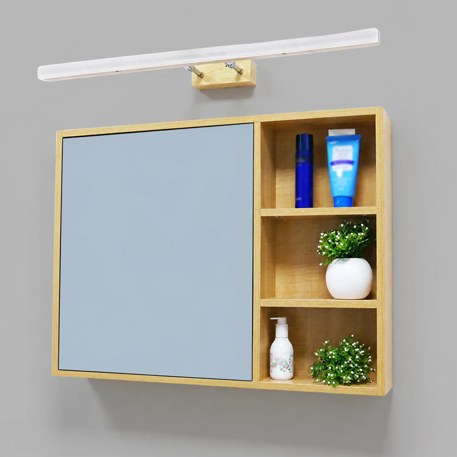 Ozawa Classic Metal/Wood Wall Lamp, Mirror Vanity, Bathroom - Lumpaz