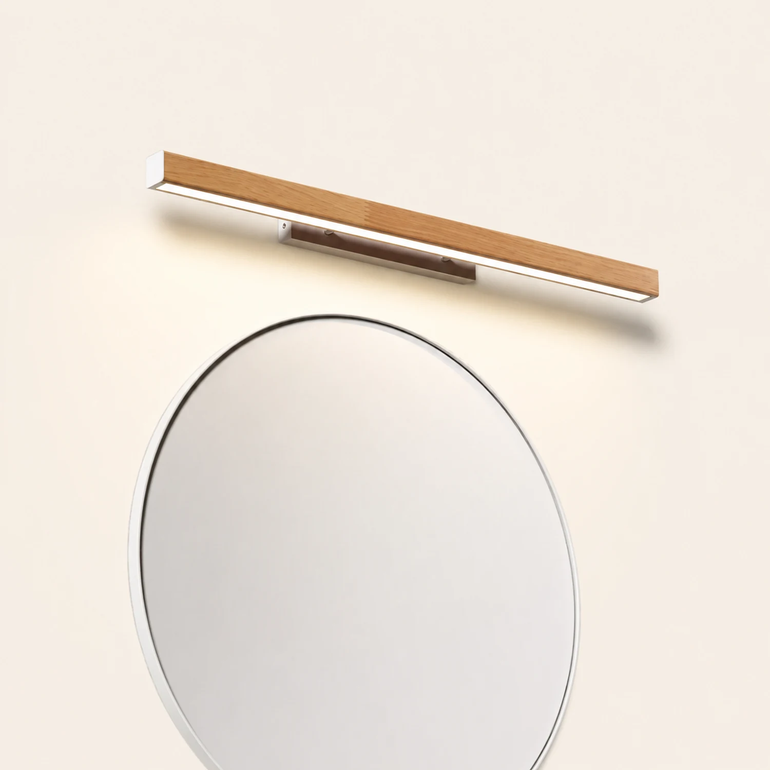 Ozawa Minimalist Linear Wood Vanity Wall Lamp, Bathroom - Lumpaz