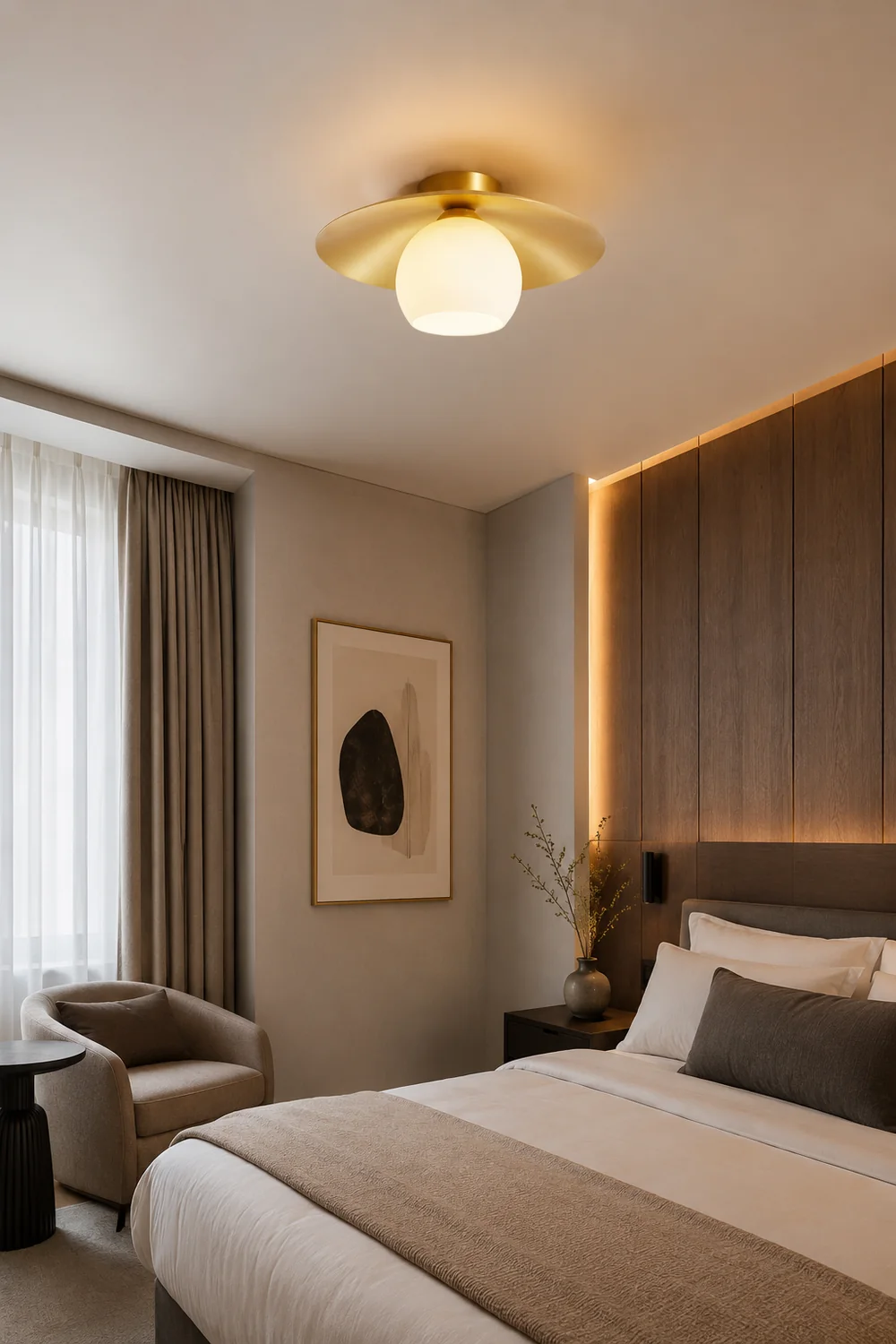 Carins Nordic Retro LED Ceiling Light Metal Glass Corridor Balcony - Lumpaz