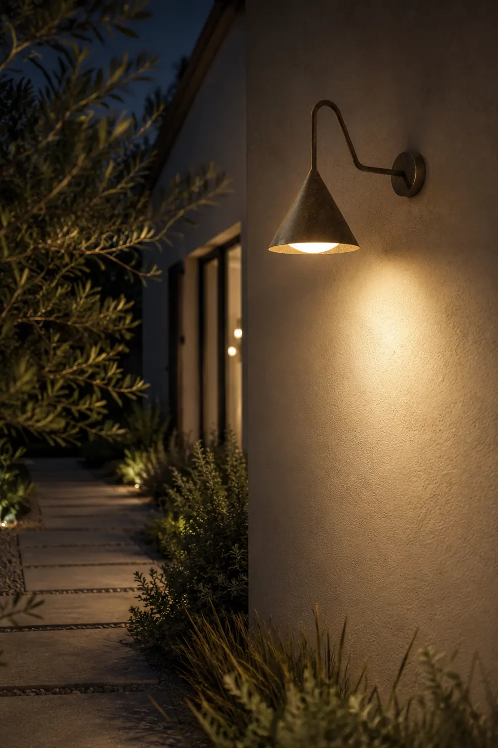 Carins Modern Minimalist Cone Metal Outdoor Waterproof Wall Lamp，Black/Gold - Lumpaz