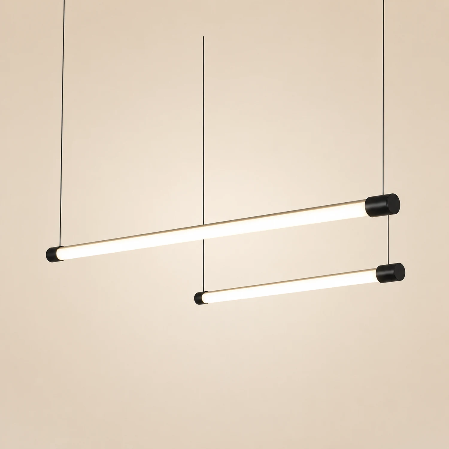 Edge Minimalist Linear Office Pendant Light Black/Silver - Lumpaz