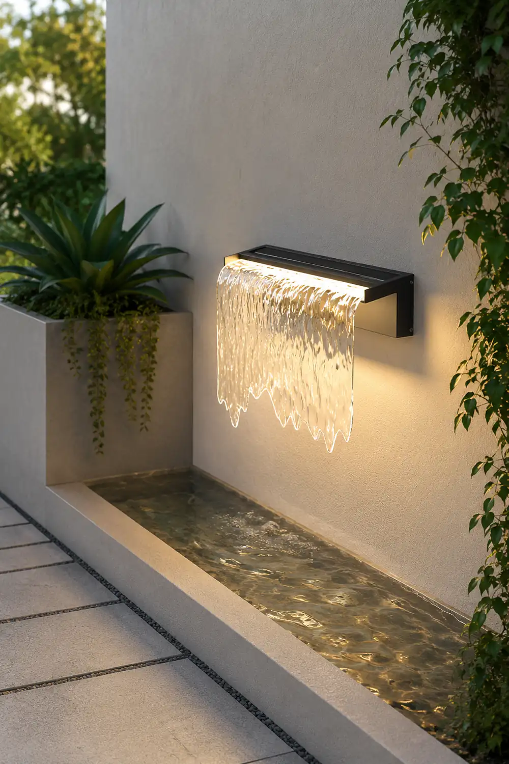 Isaac Modern Minimalist Metal/Acrylic Solar Waterproof Outdoor Wall Lamp, Black - Lumpaz