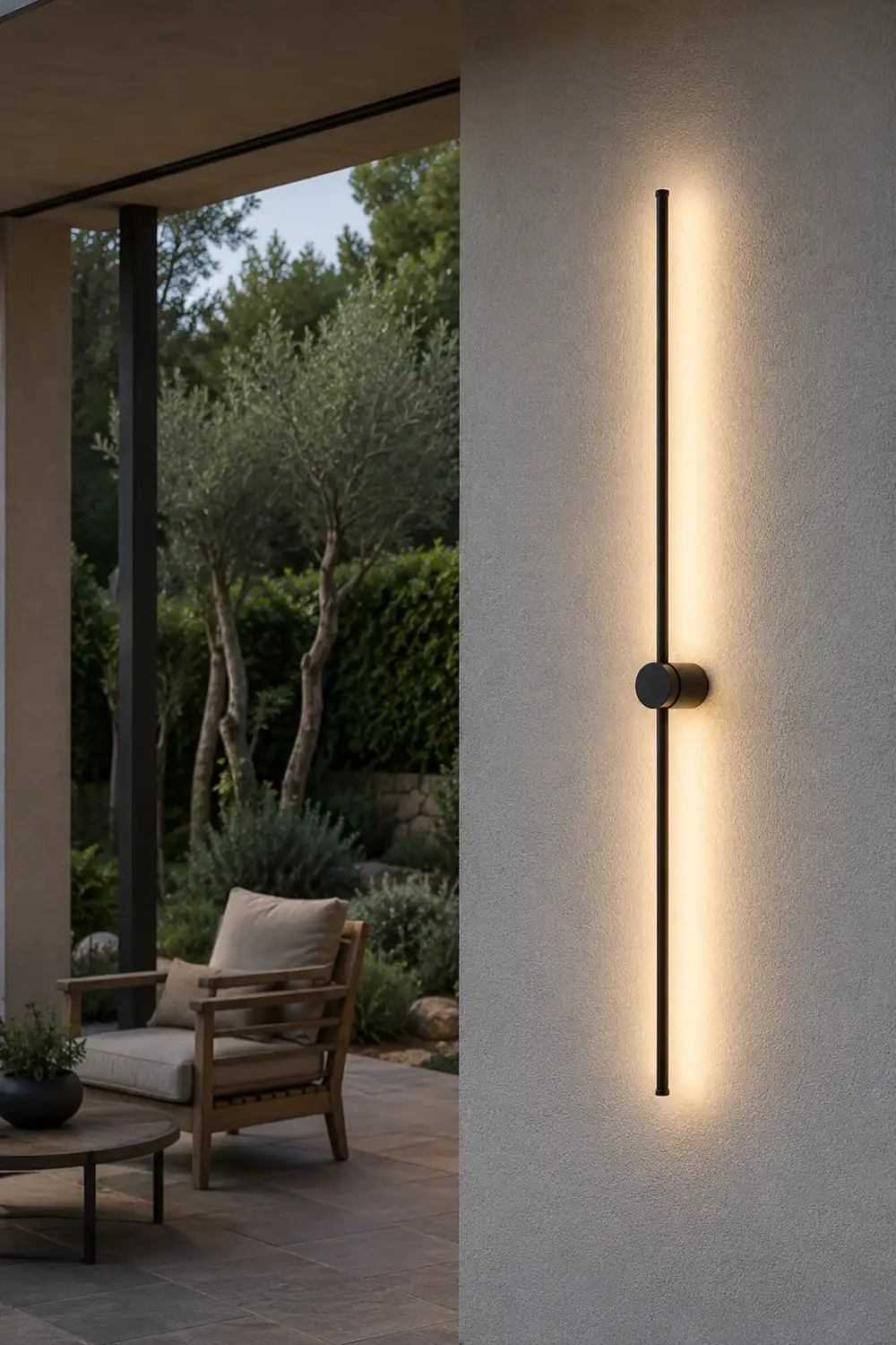 Edge Minimalist Rotatable Linear Outdoor Wall Lamp Black Corridor - Lumpaz