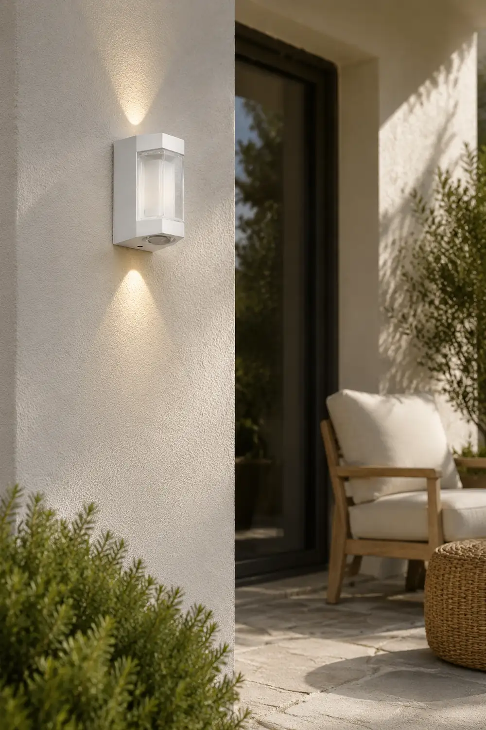 Orr Nordic Up Down Acrylic Outdoor Wall Lamp, White/Black - Lumpaz
