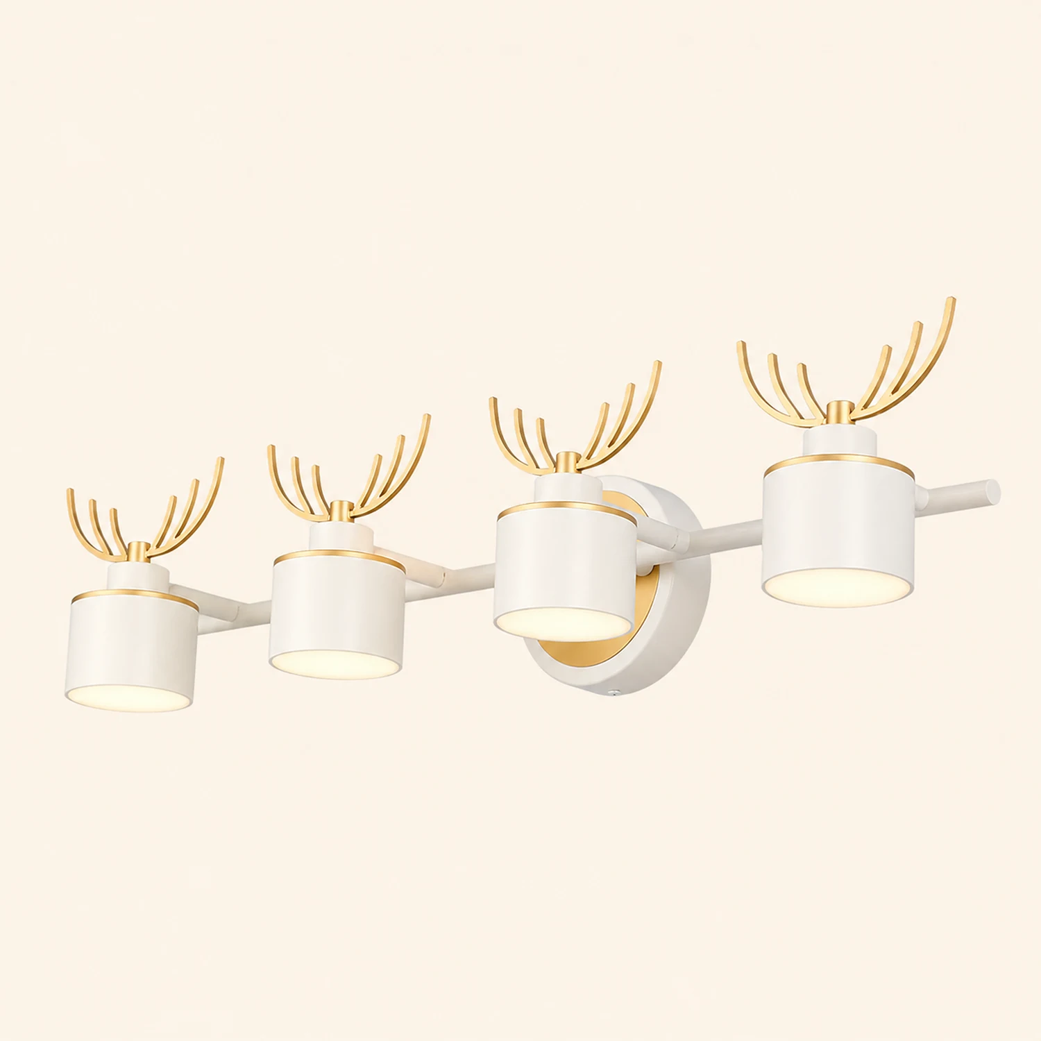 Leigh Modern Deer Metal/Acrylic Wall Lamp, Gold & White, Bathroom - Lumpaz