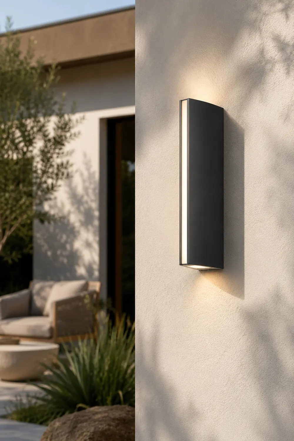 Orr Modern Triangular Prism Metal Outdoor Wall Lamp, Black/Silver - Lumpaz